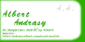 albert andrasy business card